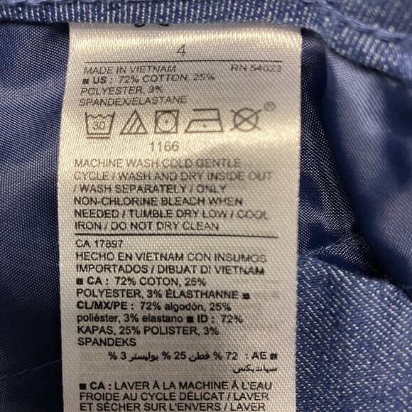 Old Navy Women’s Pixie Mid Rise Ankle Pants Flower Design Blue & White Size 4 - Picture 3 of 7